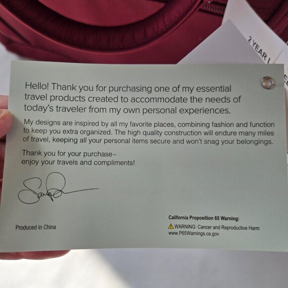 Samantha Brown Army Burgundy Travel Backpack - Picture 9 of 11